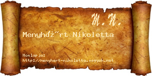 Menyhért Nikoletta névjegykártya