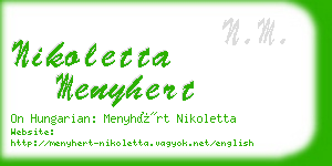 nikoletta menyhert business card